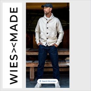 LN Wies Made Bodega Cardigan Shawl Collar French Terry Knit Size M Made USA